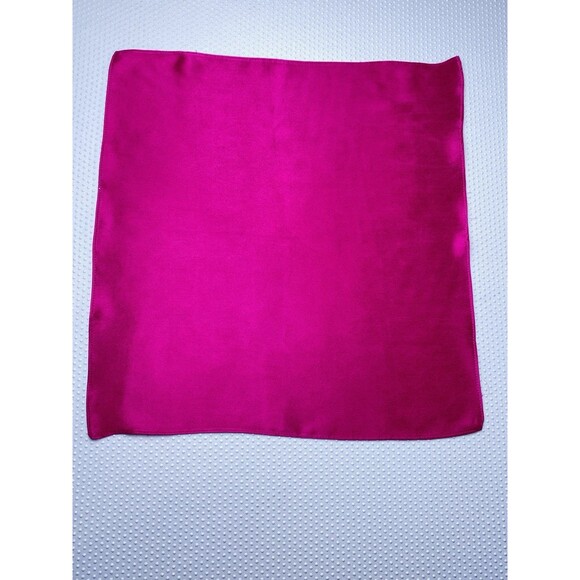 Vintage Magenta Fuchsia Pink Silk Satin Pocket Square Tux Tuxedo Accessories - Picture 2 of 4